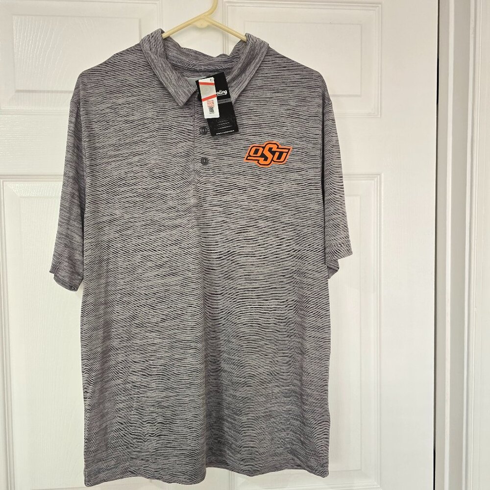 Oklahoma State Cowboys Men's Captivating Brand Polo‎ Shirt Gray Size Large NWT